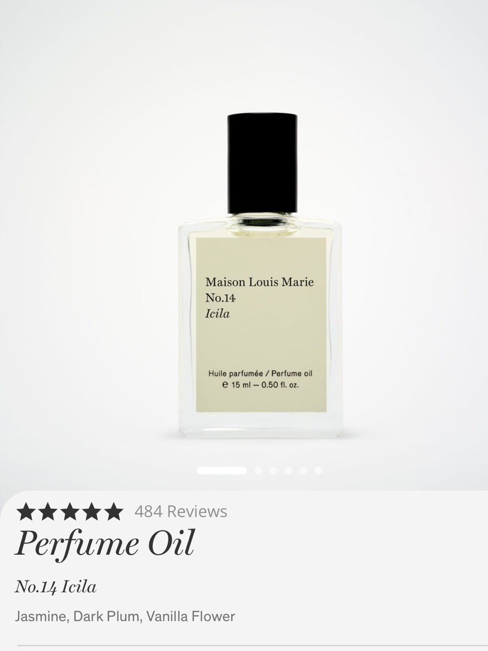 Maison Louis Marie NO.14 Icila Perfume Oil New in Box Sealed